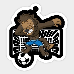 Dabbing Werewolf Soccer Halloween Sticker